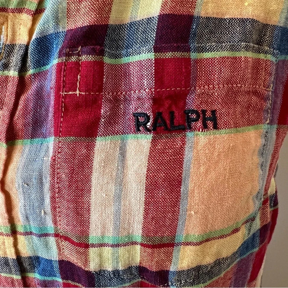 Ralph Lauren 90’s vintage plaid button down sleeveless shirt dress 17534 - Picture 7 of 7
